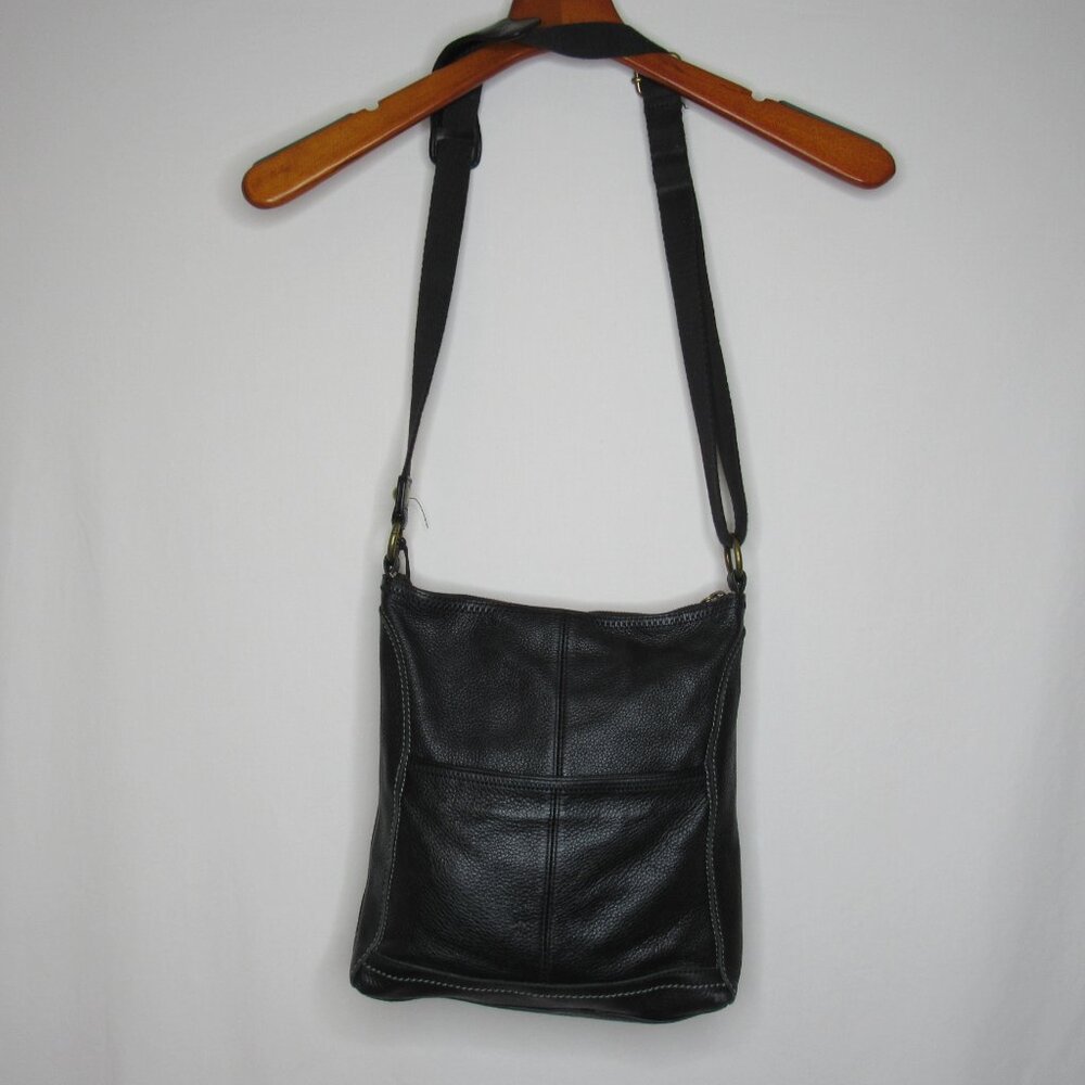The Sak Black Pebbled Leather Crossbody Bag Purse - Picture 3 of 7